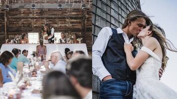 Outdoor banquet area