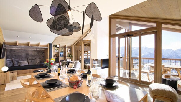 Dining - Apartment in Alps With Ski-in/ski-out (Huez)