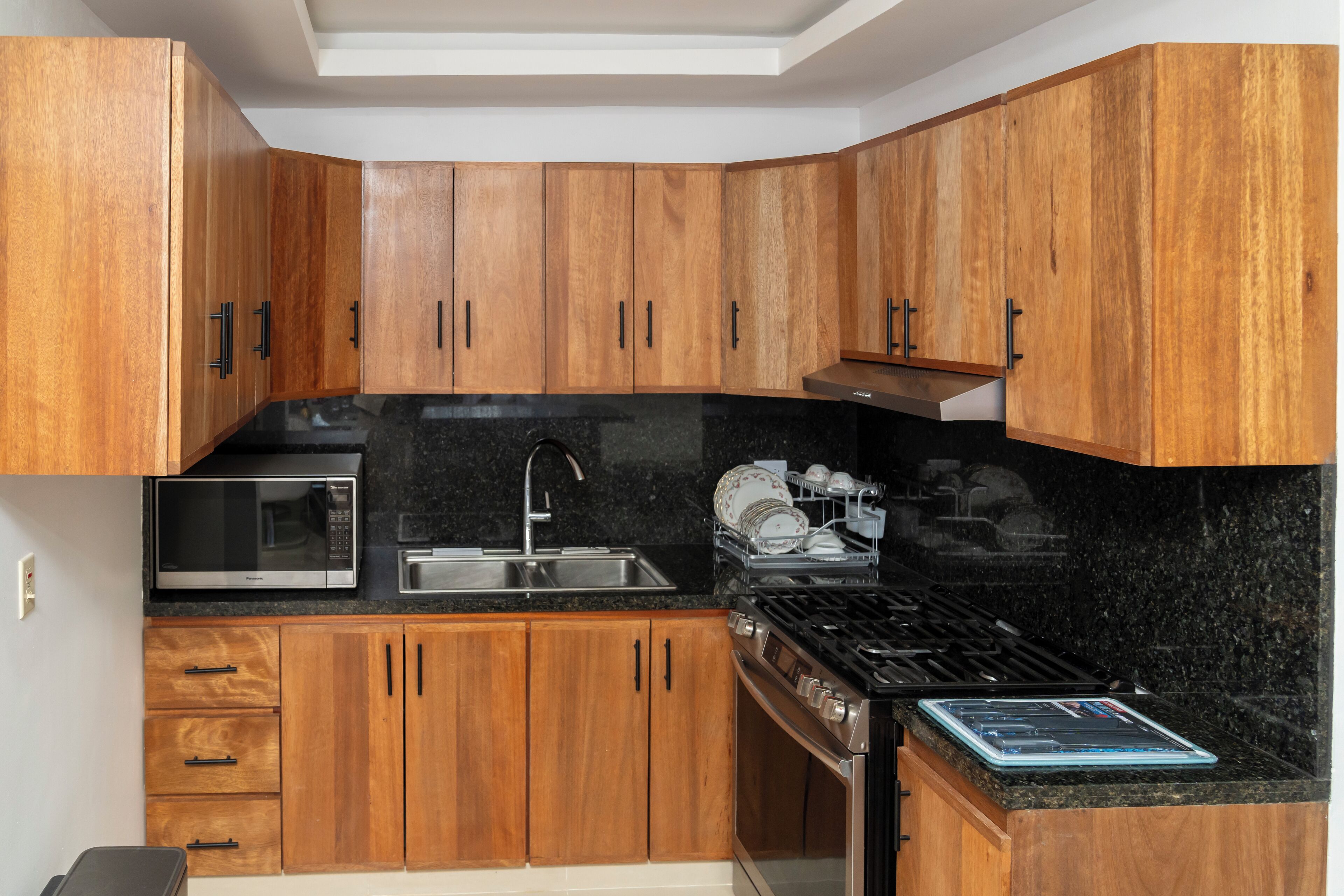 Microondas, horno, placa de cocina