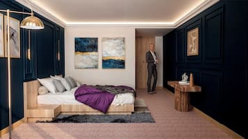 Quarto superluxo | Cortinas blackout, Wi-Fi de cortesia