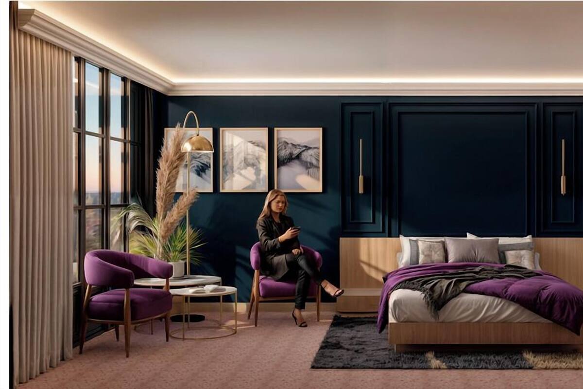 Habitación superior con 1 cama matrimonial o 2 individuales, vista a la ciudad | Cortinas blackout y wifi gratis