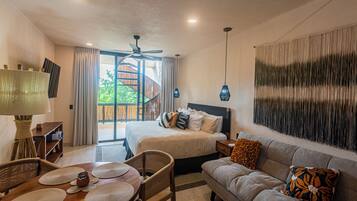 Superior Studio, 1 King Bed with Sofa bed, Private Pool, Garden View | In-room safe, iron/ironing board, free WiFi