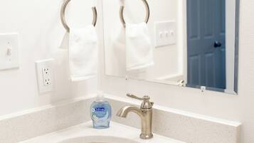 Towels, soap, toilet paper
