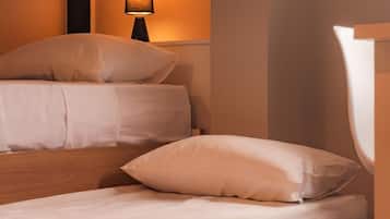 Desk, laptop workspace, free WiFi, bed sheets