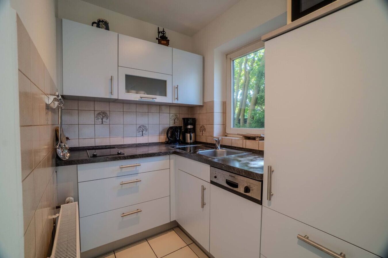 Kühlschrank, Mikrowelle, Herdplatte, Geschirrspüler