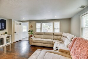 TV, fireplace, video games, books