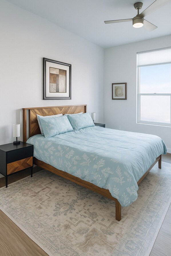 1 bedroom, desk, WiFi, bed sheets