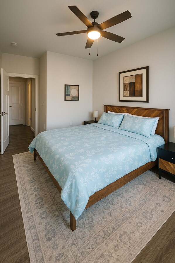 1 bedroom, desk, WiFi, bed sheets