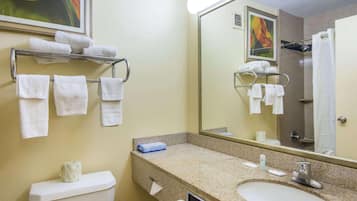 A bathroom with a toilet, sink, and towel rack.