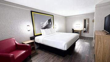 Room, 1 King Bed, Non Smoking | Down comforters, desk, laptop workspace, blackout drapes