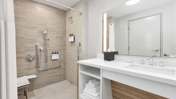 Room, 1 King Bed, Hearing Accessible, Non Smoking (Mobility, Roll-in Shower) | In-room safe, blackout curtains, iron/ironing board, free WiFi