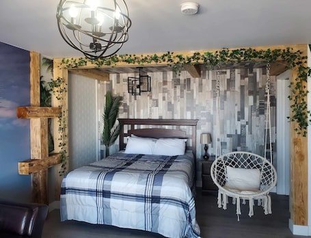 Decoración personalizada, cortinas blackout y sistema de insonorización . Motel Domaine l'Avantage