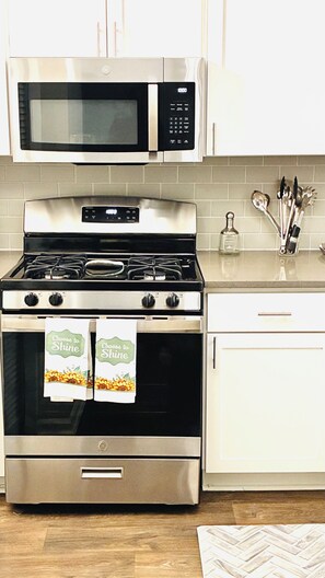 Microwave, oven, stovetop, dishwasher