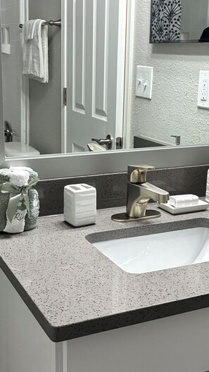 Towels, soap, toilet paper