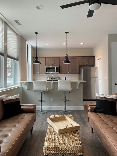 Luxury Loft/2 Beds - Civic Center/Cafe/Brewery/Farmers Market - FREE Garage Park