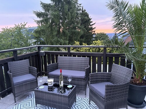 62m² junior suite with castle view and large roof terrace + free parking lot