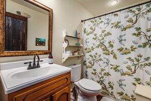 Hårtork, handdukar, tvål och toalettpapper