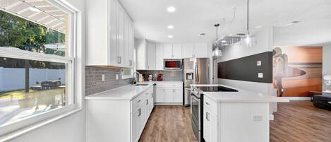 Microwave, oven, stovetop, dishwasher