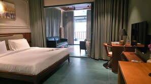 In-room safe, desk, laptop workspace, blackout drapes