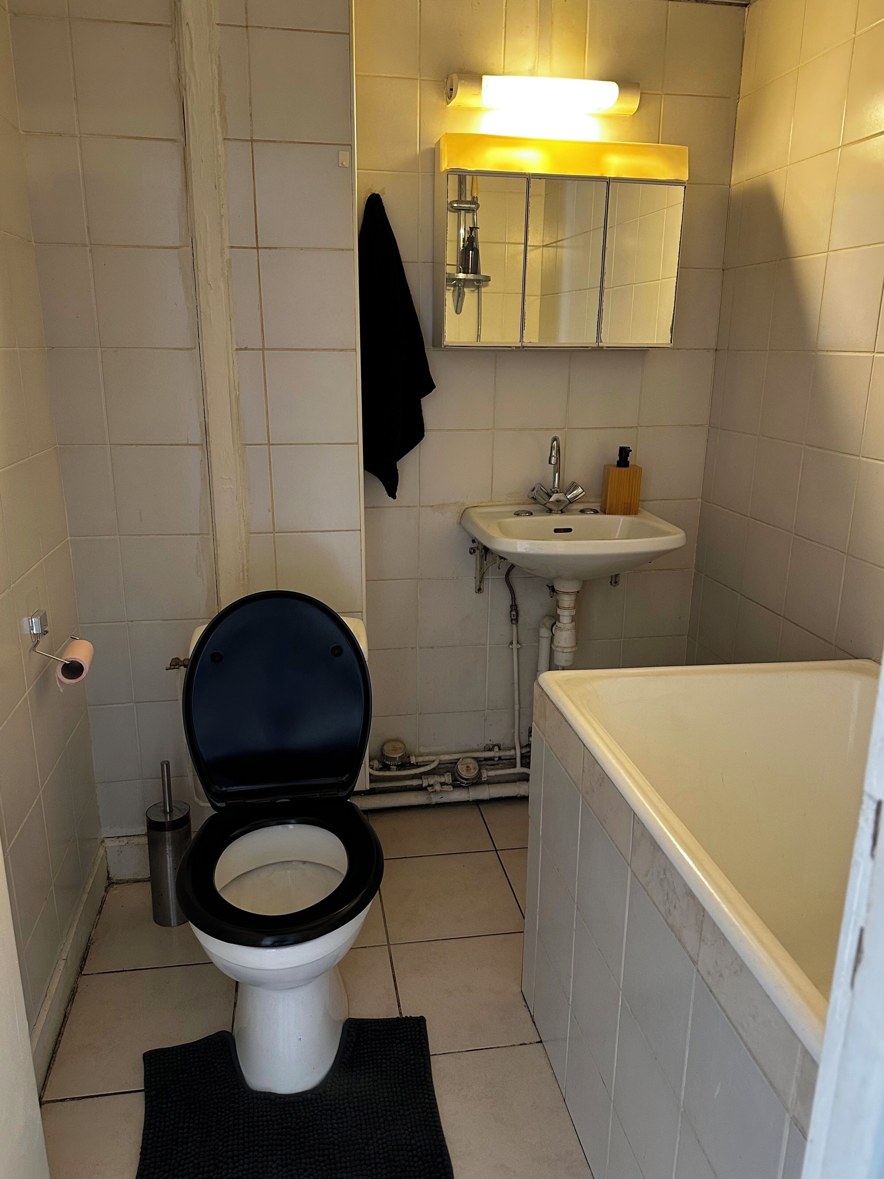 Sèche-cheveux, serviettes fournies, savon, papier toilette