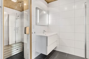 Dusche, Haartrockner, Handtücher