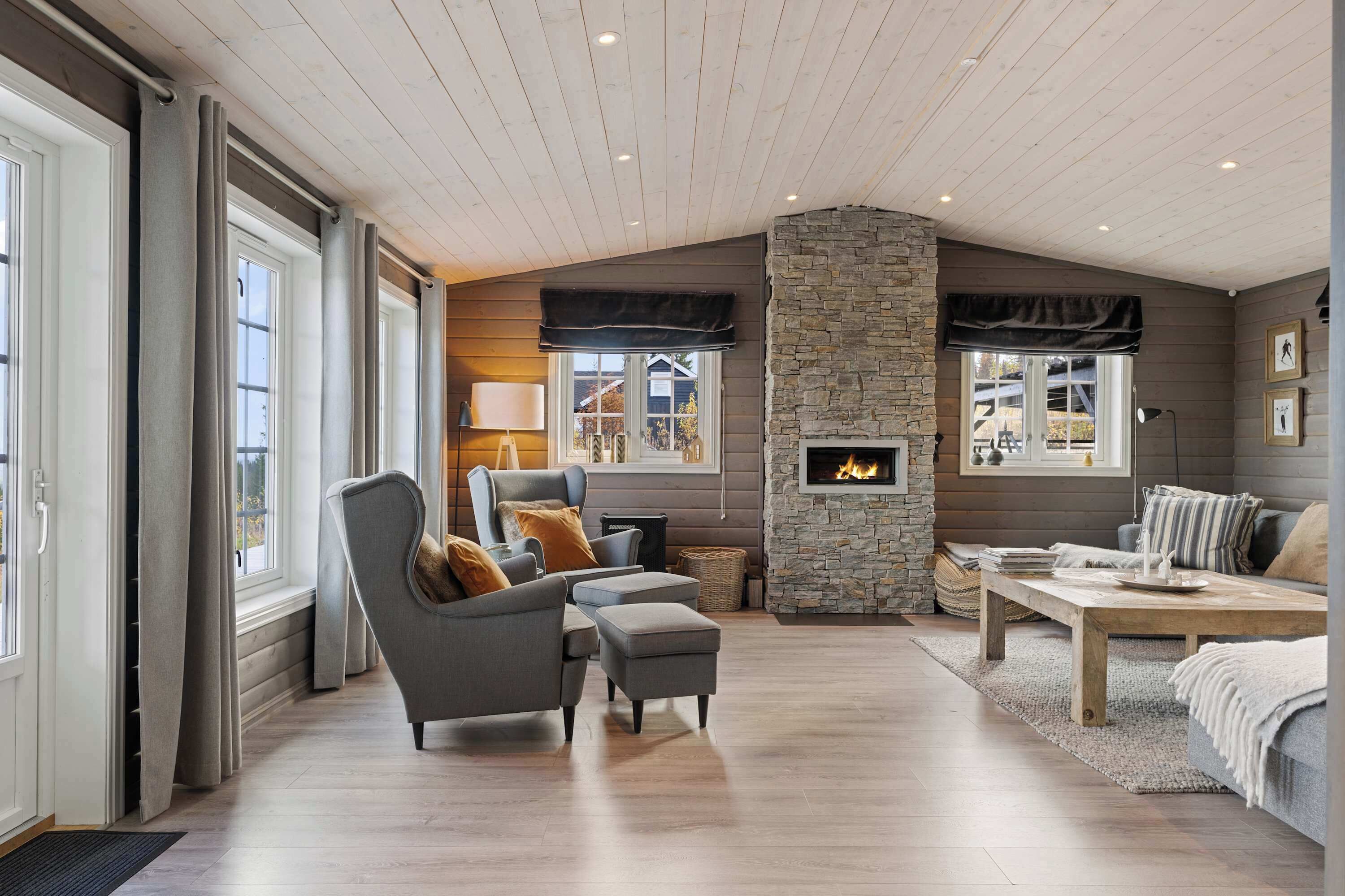 TV, fireplace, offices