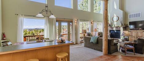 Smart TV, fireplace, table football