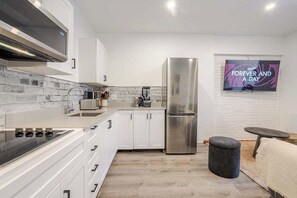 Fridge, microwave, toaster