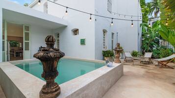 Piscina a l'aire lliure i gandules