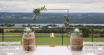 The Cobalt Suite at Diamond on Seneca: Two King Beds with Bay Window