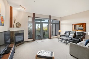 تلفزيون، مدفأة، مشغل دي في دي