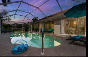 Piscine extérieure, piscine chauffée