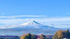 A snow-capped mountain with a clear sky. - Beautiful apartment with excellent volcano and lake view. (Villarrica)
