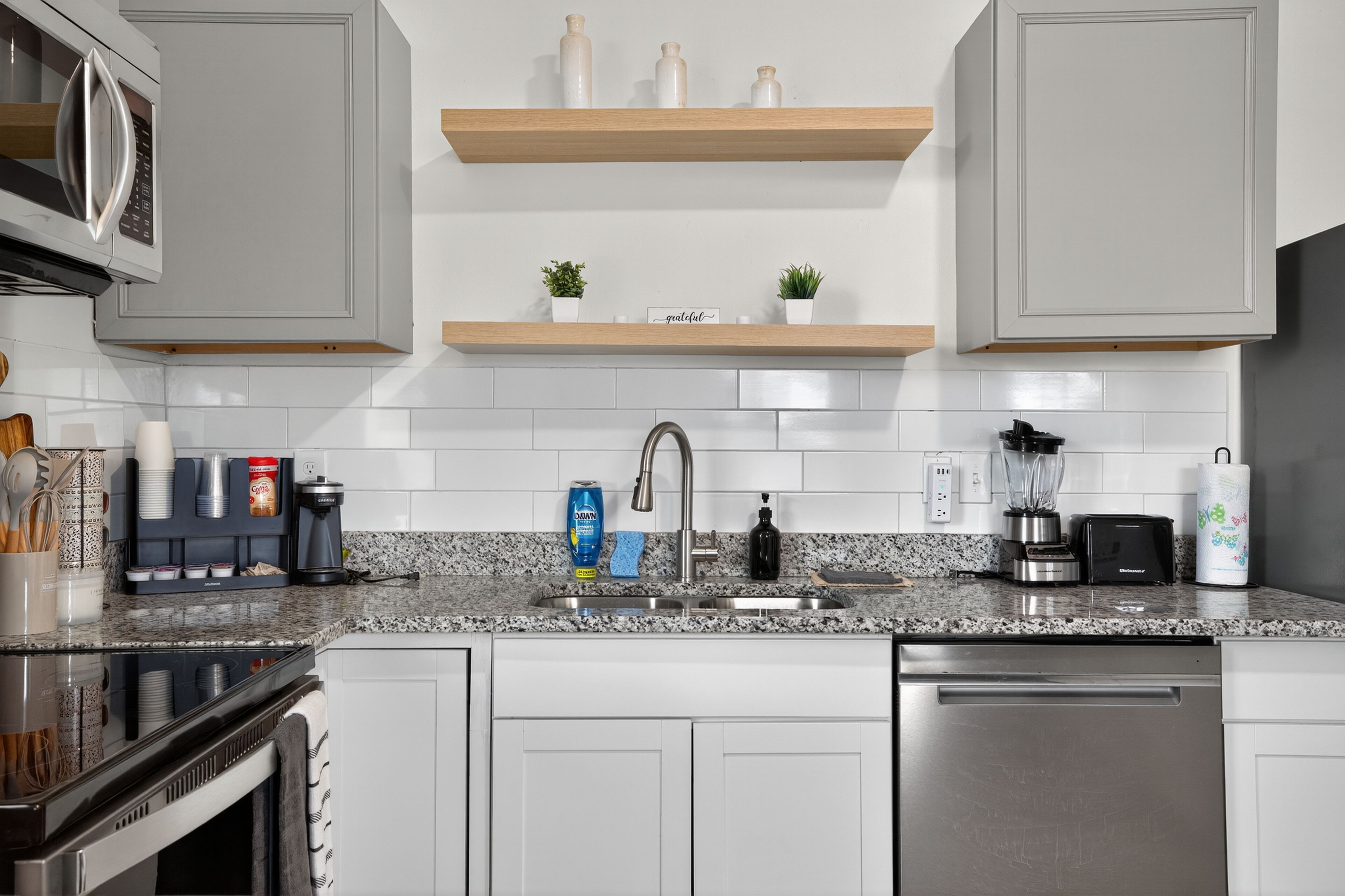 Microwave, oven, stovetop, dishwasher