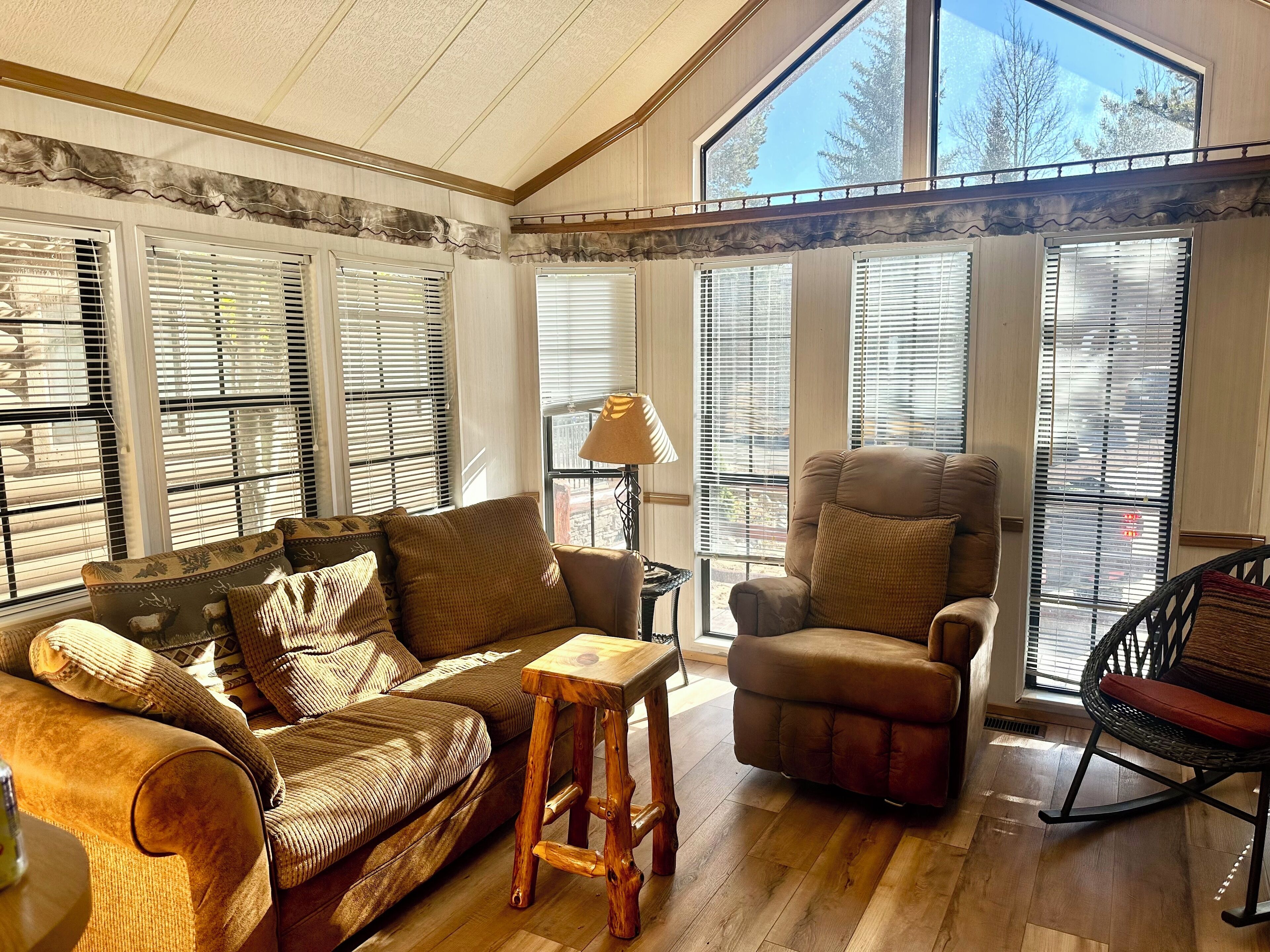 Watching your favorite shows on a huge 48 inch TV with Roku Netflix, NFL & more.