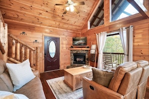 Smart TV, fireplace, video games