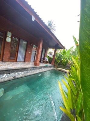 Outdoor pool, pool loungers - PurnaSari Villa Ubud (Ubud)