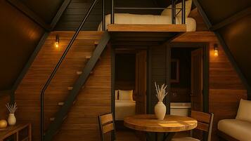 Cabaña familiar, patio, vista al jardín | Wifi gratis