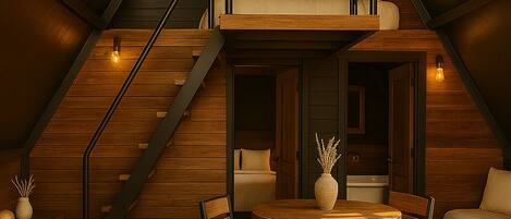 Familien-Ferienhütte, Terrasse, Gartenblick | Kostenloses WLAN