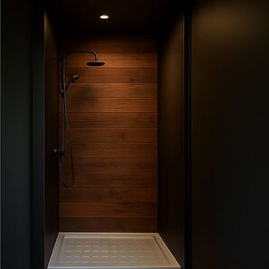 Baita Classic, patio, vista giardino | Bagno