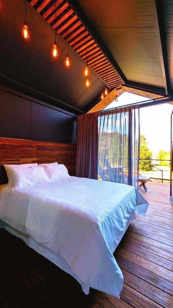 Cabaña Confort, patio, vista al jardín | Vista al jardín