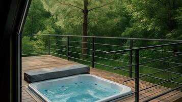 Cabaña familiar, patio, vista al jardín | Terraza o patio