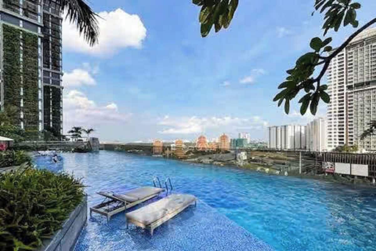 Suite presidencial, 4 habitaciones, habitaciones conectadas, vista a la ciudad | Sábanas de algodón egipcio, ropa de cama de alta calidad y edredón