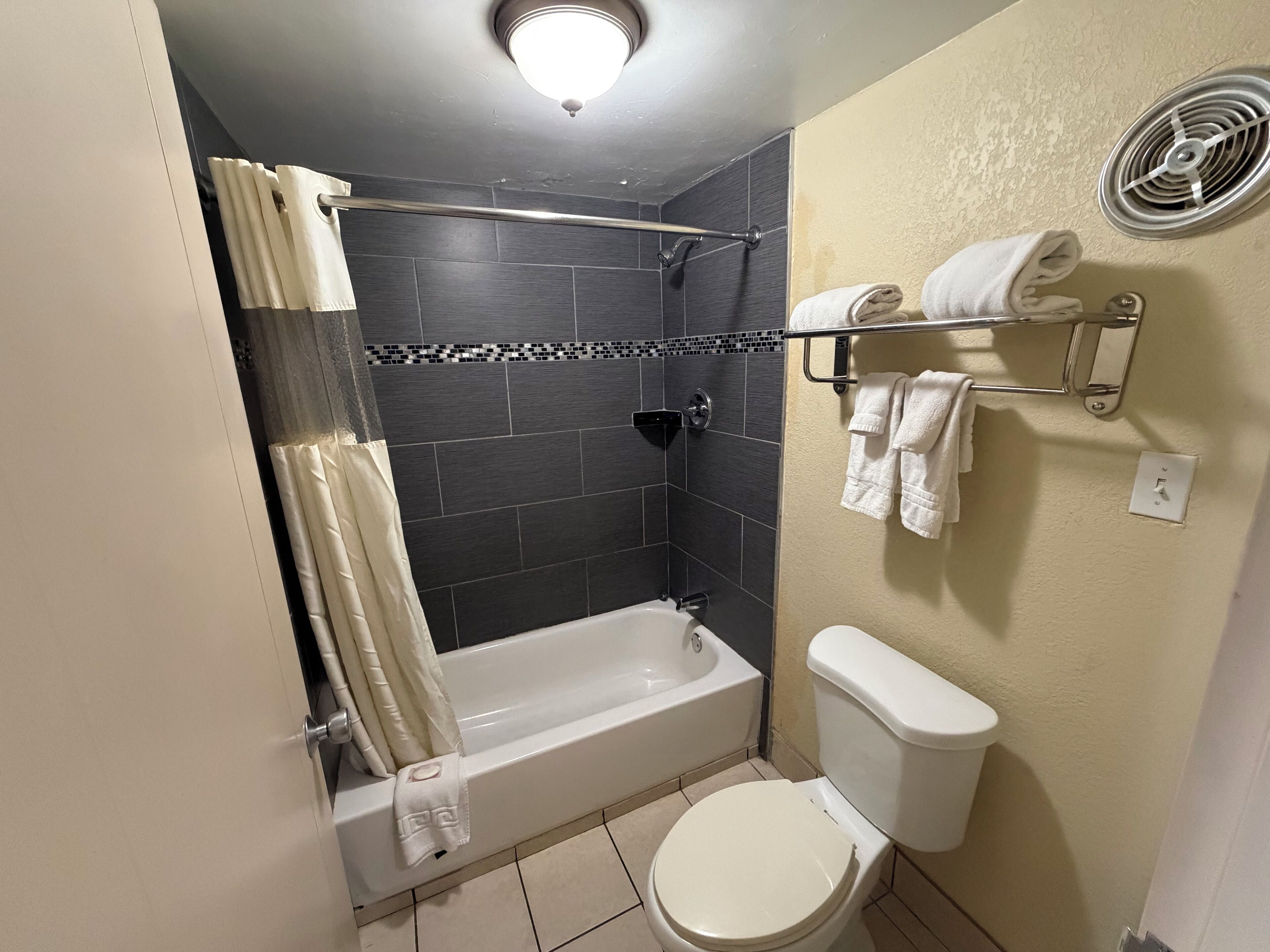 浴缸、吹風機、毛巾、肥皂