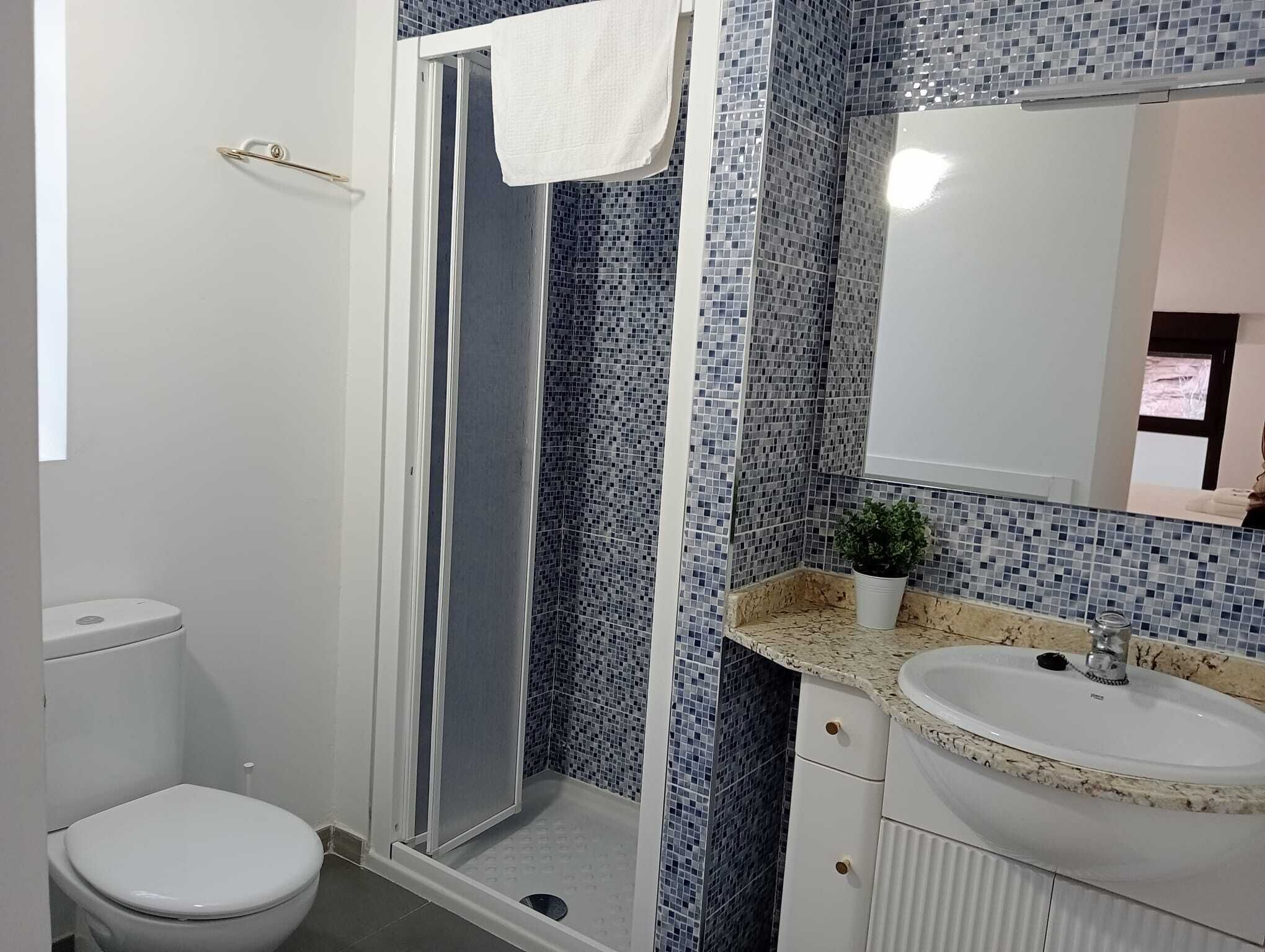 Appartement familial, vue sur la montagne | Salle de bain | Savon, papier de toilette