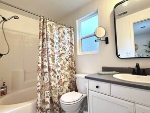 Hair dryer, towels