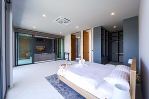 Vila, vista para a piscina | Planta do andar