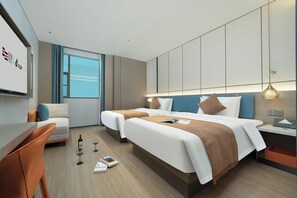 Executive Twin Room, 2 Double Beds, Non Smoking, Housekeeping | Desk, laptop workspace, blackout drapes, soundproofing