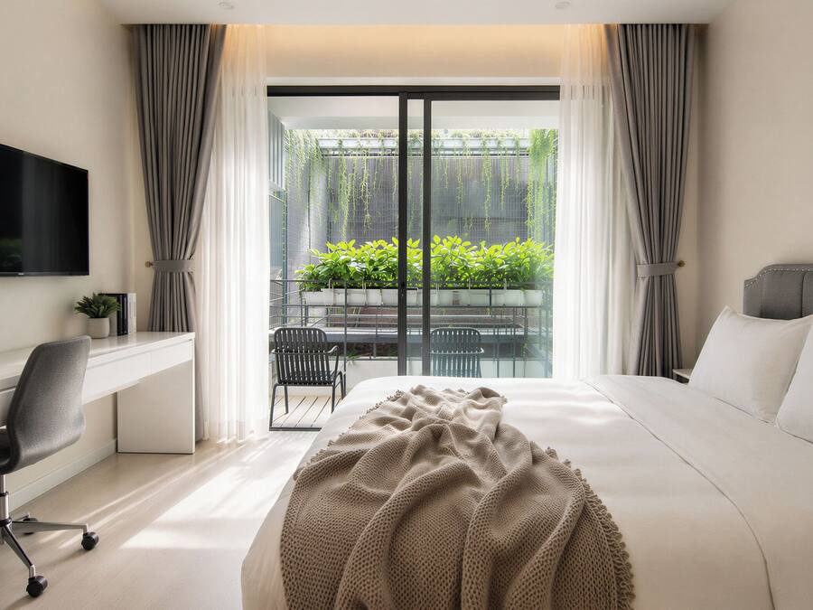 Studio Luxe, vue ville | Literie de qualité supérieure, décoration personnalisée