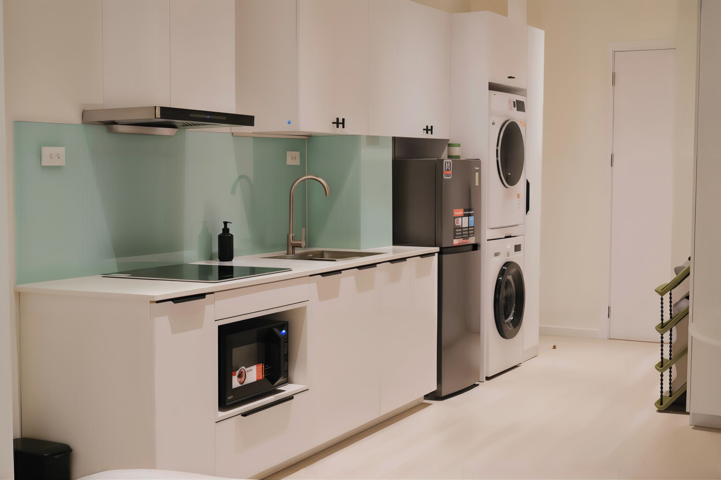 Luxury Studio Suite, City View | Private kitchen | Fridge, microwave, stovetop, cookware/dishes/utensils
